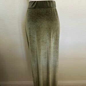 Pencil Skirt Green Velvet Maxi Pull on Whimsigoth SZL Stretch Gothic Romantic